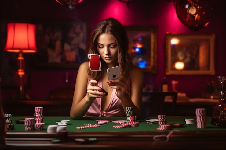 Texas Hold'em poker table layout showing hole cards and community board